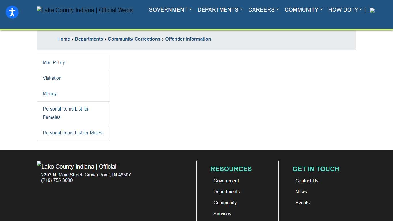 Offender Information Home